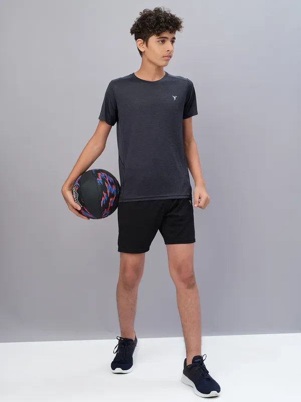 Boys Melange Slim Fit Crew Neck T-shirt with DOUBLE COOL - Image 4