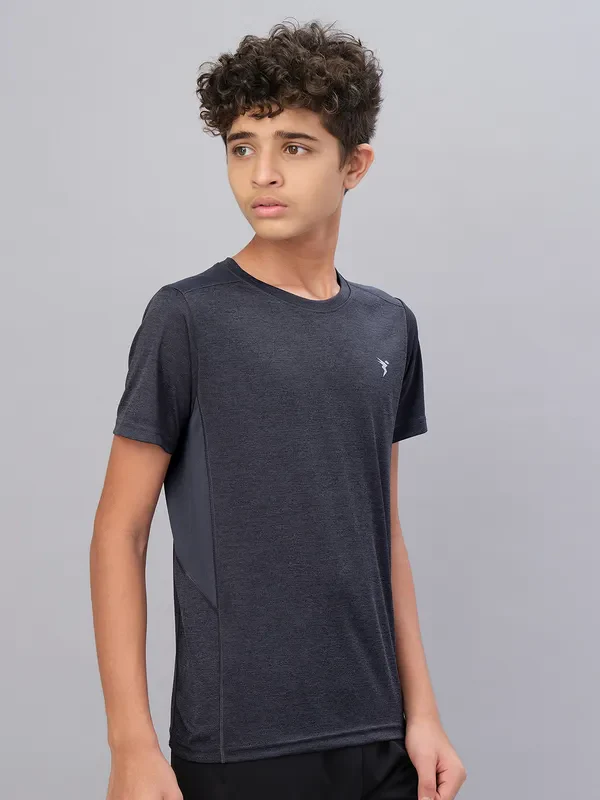 Boys Melange Slim Fit Crew Neck T-shirt with DOUBLE COOL - Image 5