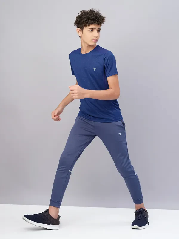 Boys Melange Slim Fit Crew Neck T-shirt with DOUBLE COOL - Image 4