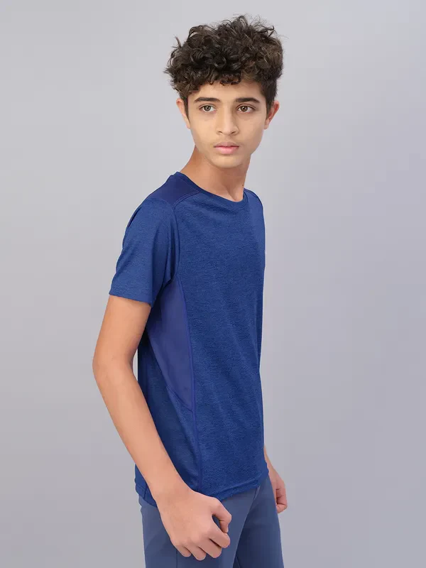Boys Melange Slim Fit Crew Neck T-shirt with DOUBLE COOL - Image 5
