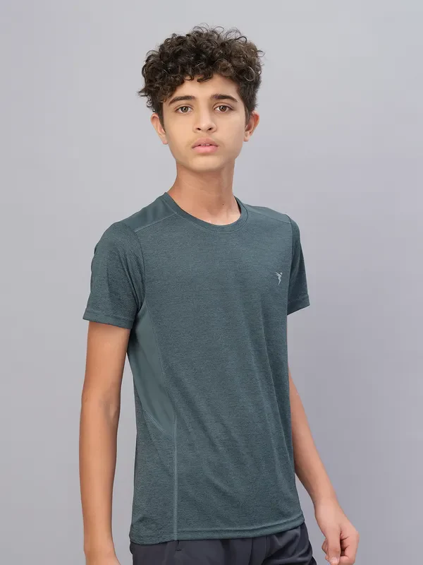 Boys Melange Slim Fit Crew Neck T-shirt with DOUBLE COOL - Image 3