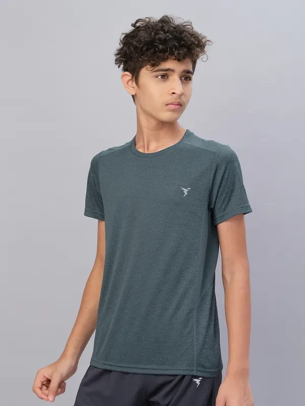 Boys Melange Slim Fit Crew Neck T-shirt with DOUBLE COOL - Image 5