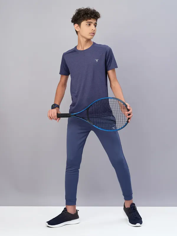 Boys Melange Slim Fit Crew Neck T-shirt with DOUBLE COOL - Image 4
