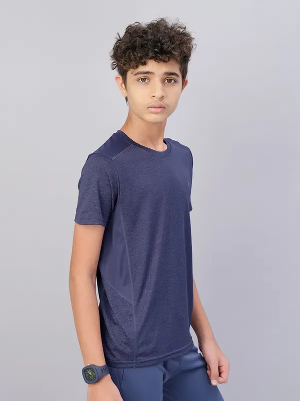 Boys Melange Slim Fit Crew Neck T-shirt with DOUBLE COOL - Image 5