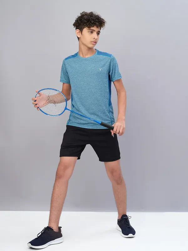 Boys Melange Slim Fit Crew Neck T-shirt with DOUBLE COOL - Image 3