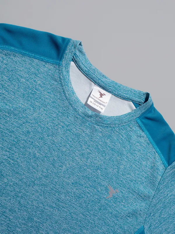 Boys Melange Slim Fit Crew Neck T-shirt with DOUBLE COOL - Image 6