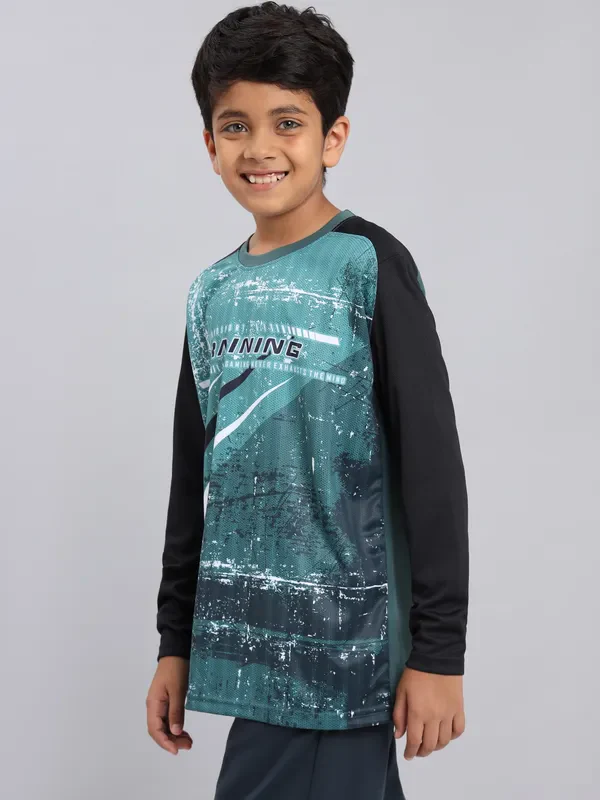 Boys Printed Slim Fit Crew Neck T-shirt with TECHNO COOL+ - Image 6