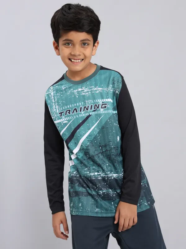 Boys Printed Slim Fit Crew Neck T-shirt with TECHNO COOL+ - Image 7
