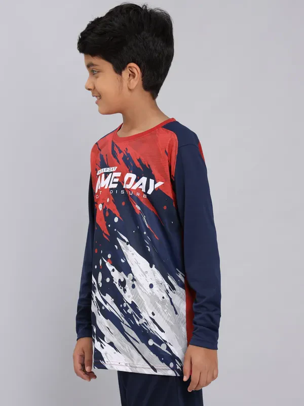 Boys Printed Slim Fit Crew Neck T-shirt with TECHNO COOL+ - Image 4