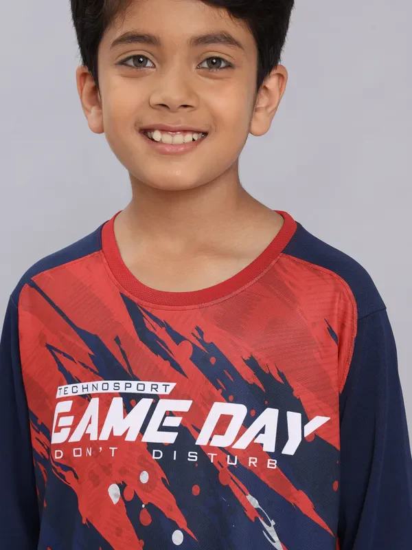 Boys Printed Slim Fit Crew Neck T-shirt with TECHNO COOL+ - Image 5