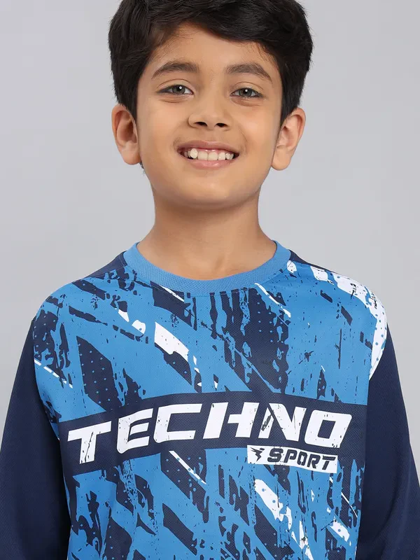 Boys Printed Slim Fit Crew Neck T-shirt with TECHNO COOL+ - Image 5