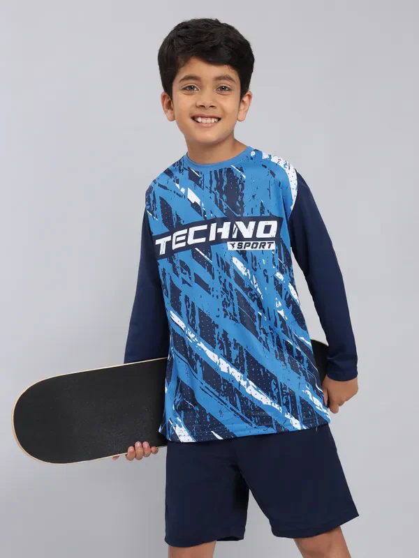 Boys Printed Slim Fit Crew Neck T-shirt with TECHNO COOL+ - Image 6