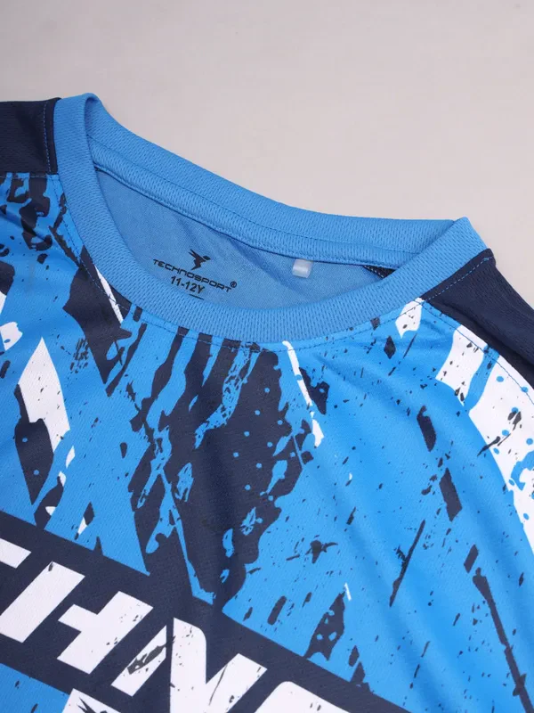 Boys Printed Slim Fit Crew Neck T-shirt with TECHNO COOL+ - Image 7