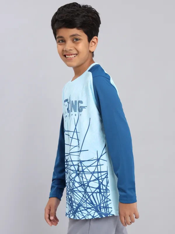 Boys Printed Slim Fit Crew Neck T-shirt with TECHNO COOL+ - Image 4