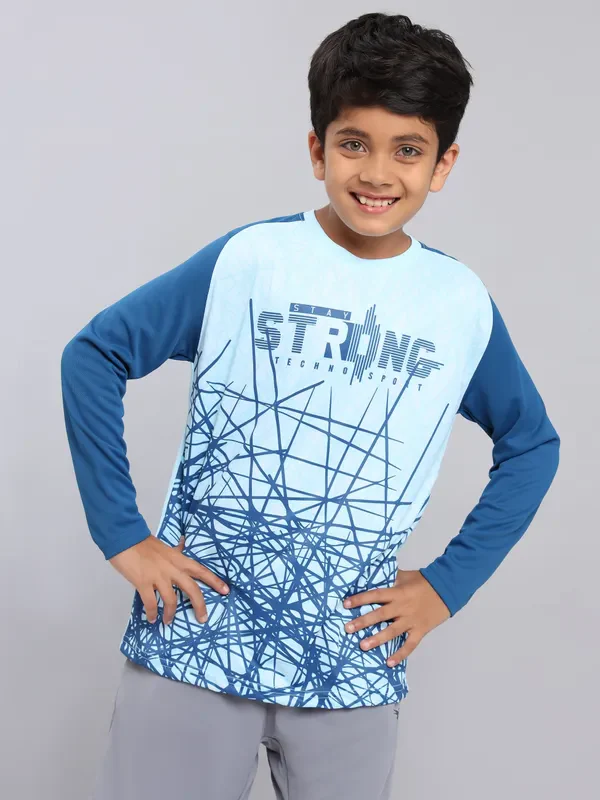 Boys Printed Slim Fit Crew Neck T-shirt with TECHNO COOL+ - Image 5