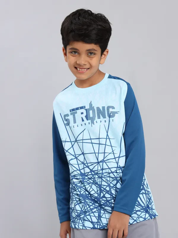 Boys Printed Slim Fit Crew Neck T-shirt with TECHNO COOL+ - Image 7