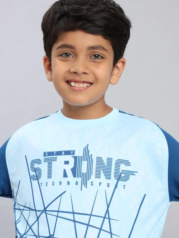 Boys Printed Slim Fit Crew Neck T-shirt with TECHNO COOL+ - Image 8