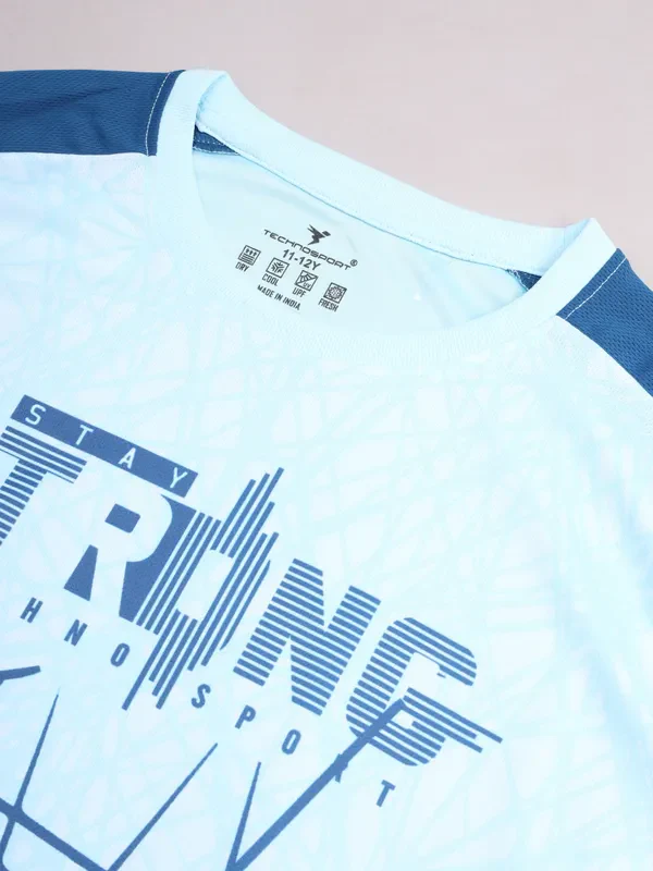 Boys Printed Slim Fit Crew Neck T-shirt with TECHNO COOL+ - Image 9