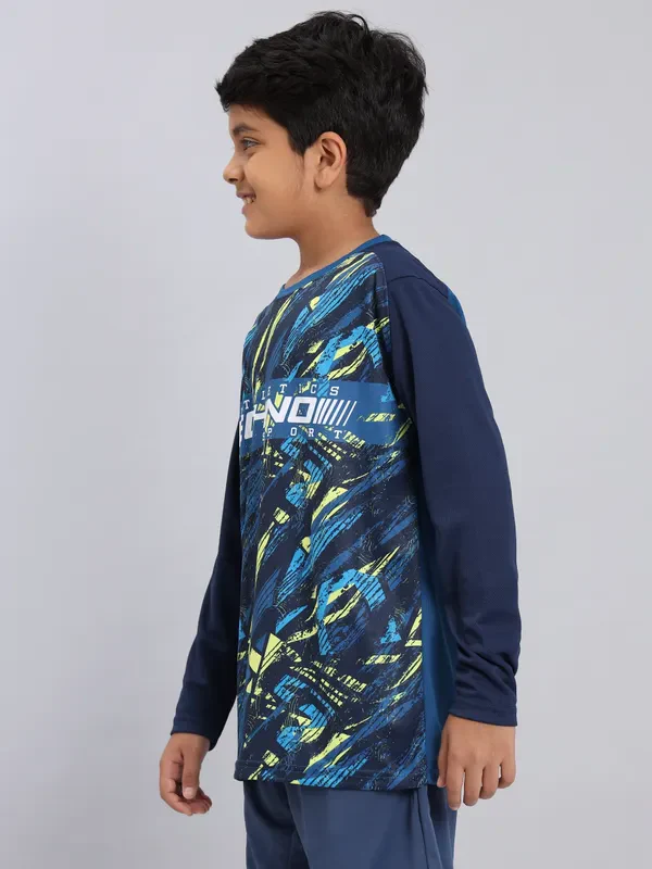 Boys Printed Slim Fit Crew Neck T-shirt with TECHNO COOL+ - Image 3