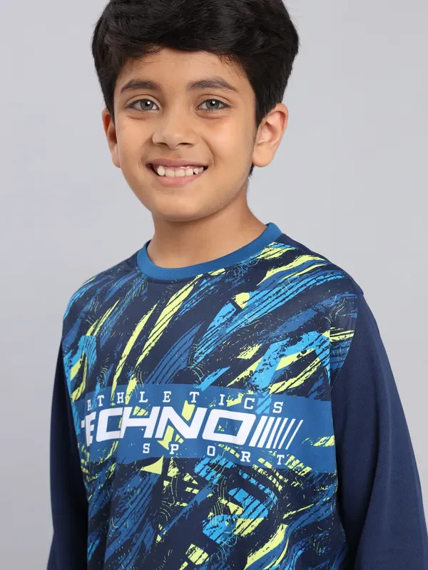 Boys Printed Slim Fit Crew Neck T-shirt with TECHNO COOL+ - Image 4