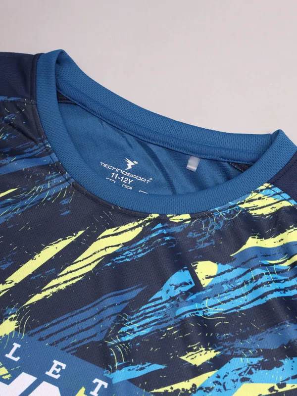 Boys Printed Slim Fit Crew Neck T-shirt with TECHNO COOL+ - Image 5