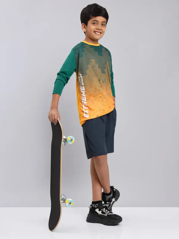 Boys Printed Slim Fit Crew Neck T-shirt with TECHNO COOL+ - Image 2