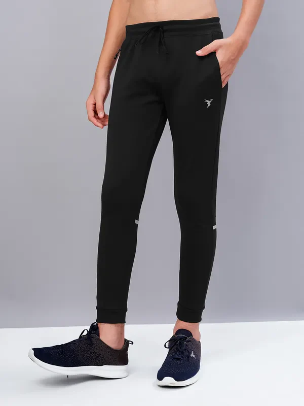 Boys Solid Slim Fit Joggers with TECHNO GUARD - Image 4