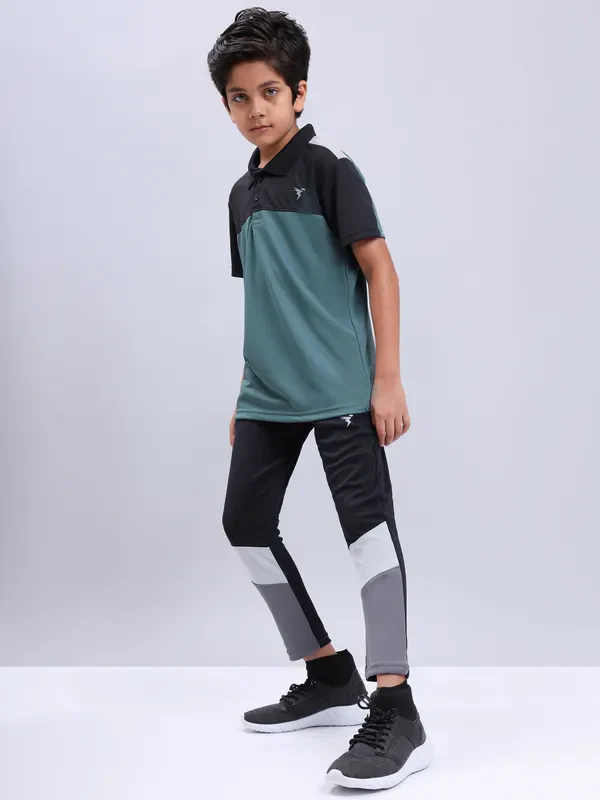 Boys Colorblock Slim Fit Trackpants with TECHNO GUARD - Image 2