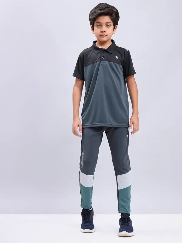 Boys Colorblock Slim Fit Trackpants with TECHNO GUARD - Image 2