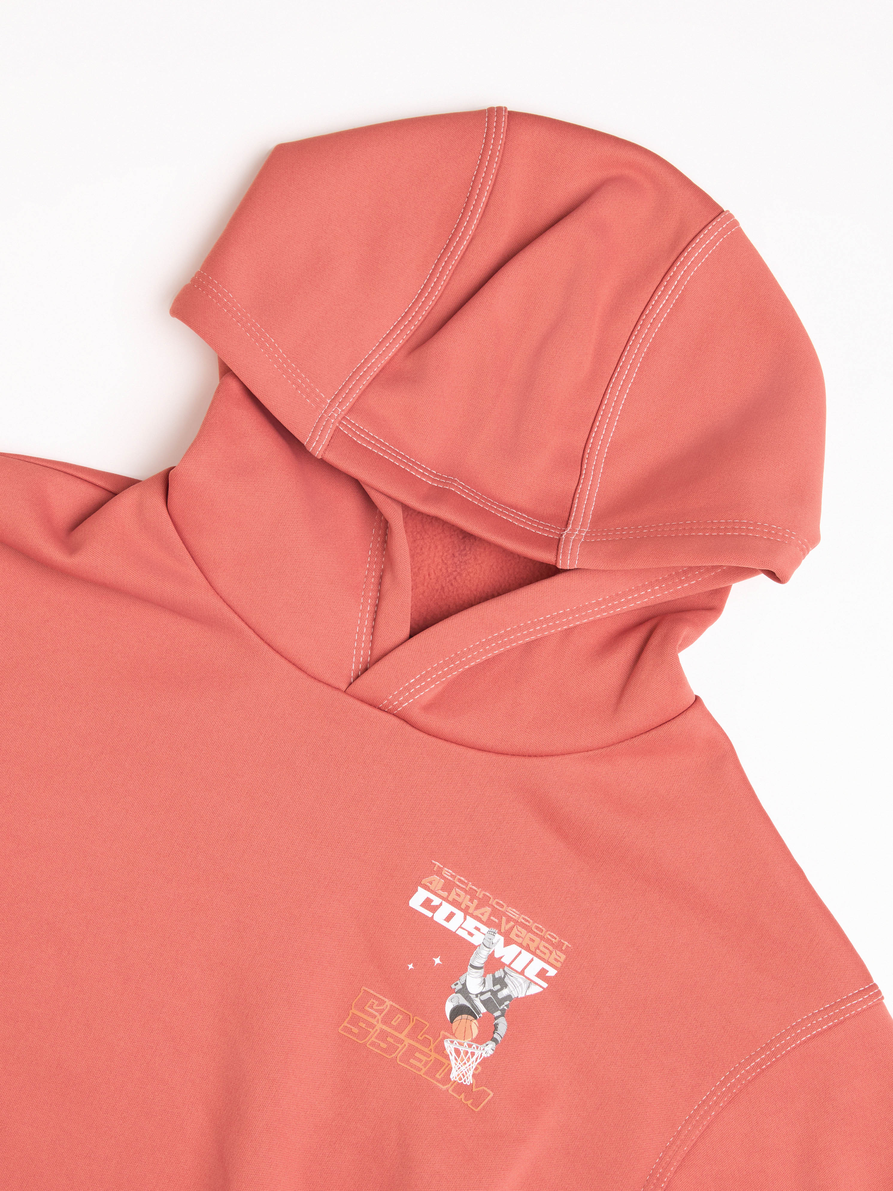 Boys Back Printed Slim Fit Hooded Sports Sweatshirt with TECHNO WARM+ - Image 6