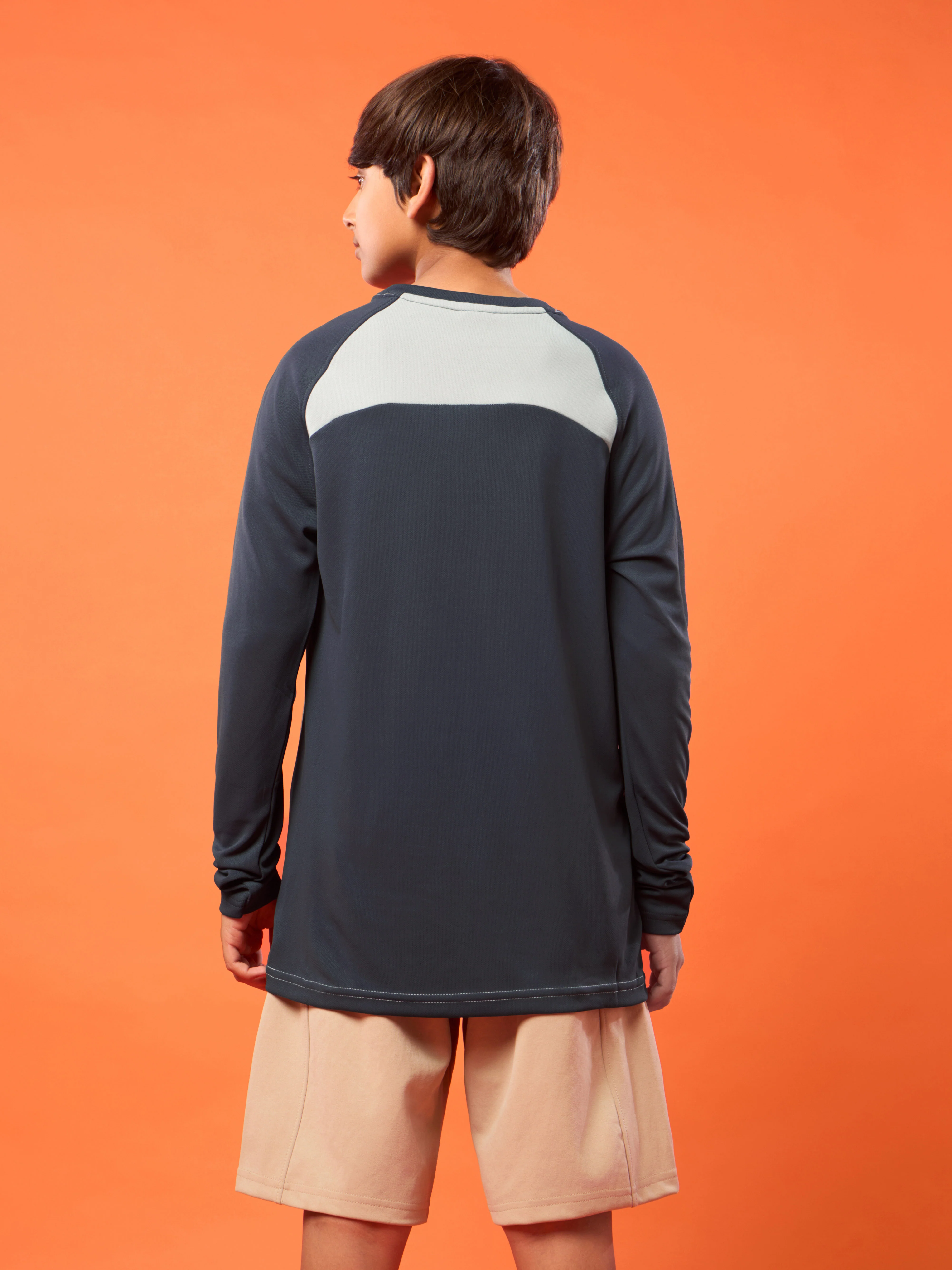 Boys Colorblock Slim Fit Crew Neck T-shirt with TECHNO COOL+ - Image 2