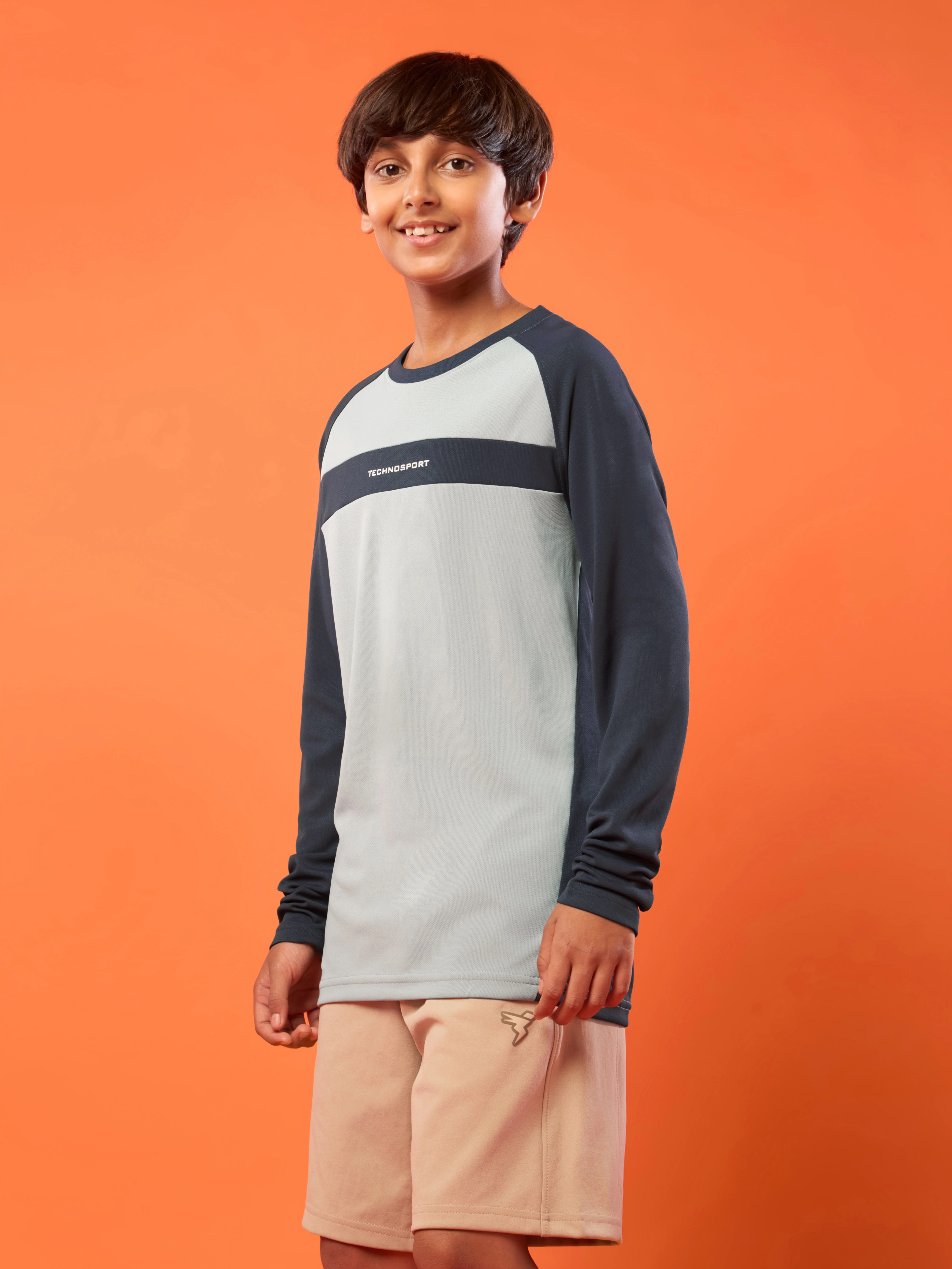 Boys Colorblock Slim Fit Crew Neck T-shirt with TECHNO COOL+ - Image 3