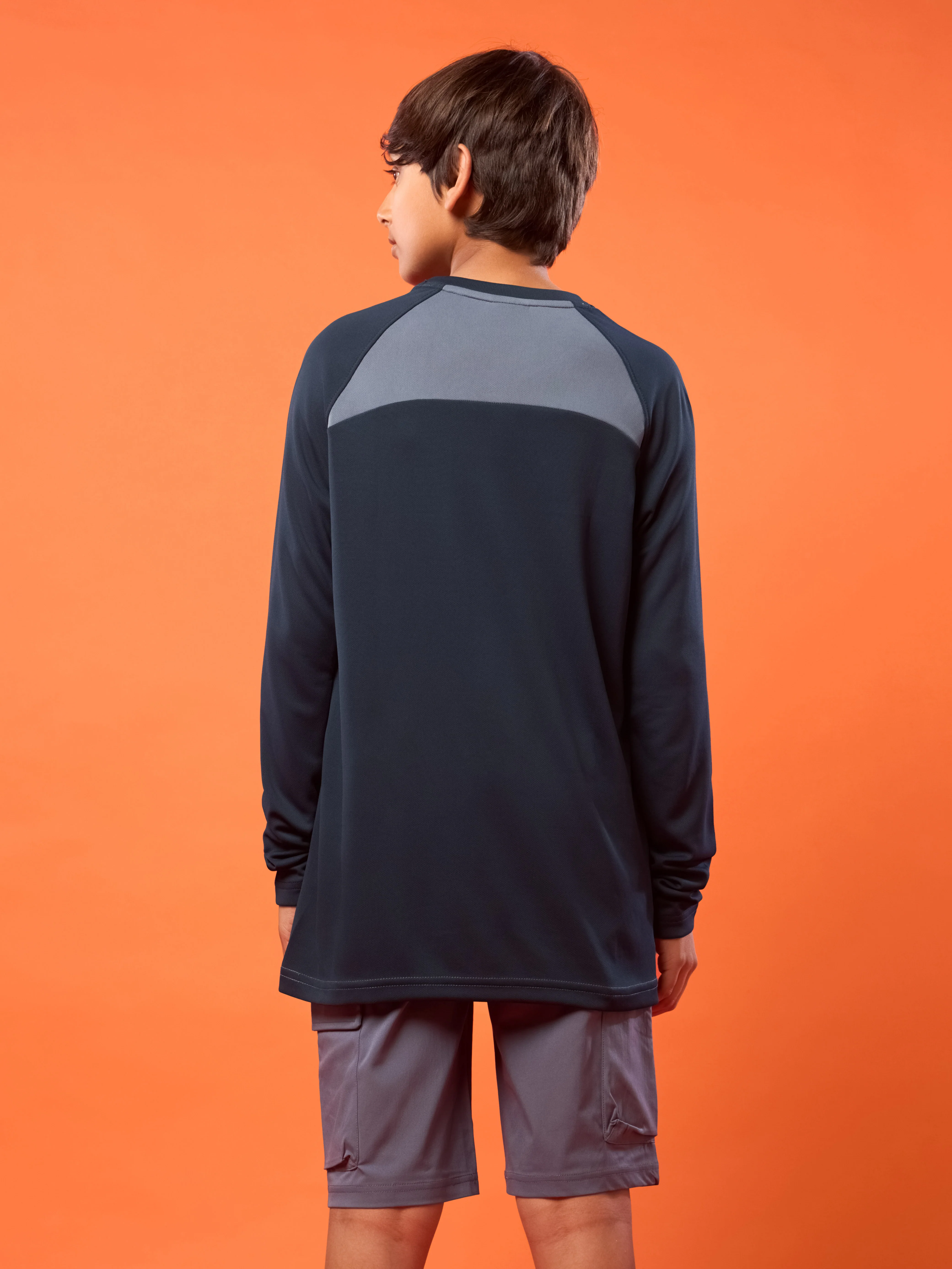 Boys Colorblock Slim Fit Crew Neck T-shirt with TECHNO COOL+ - Image 2