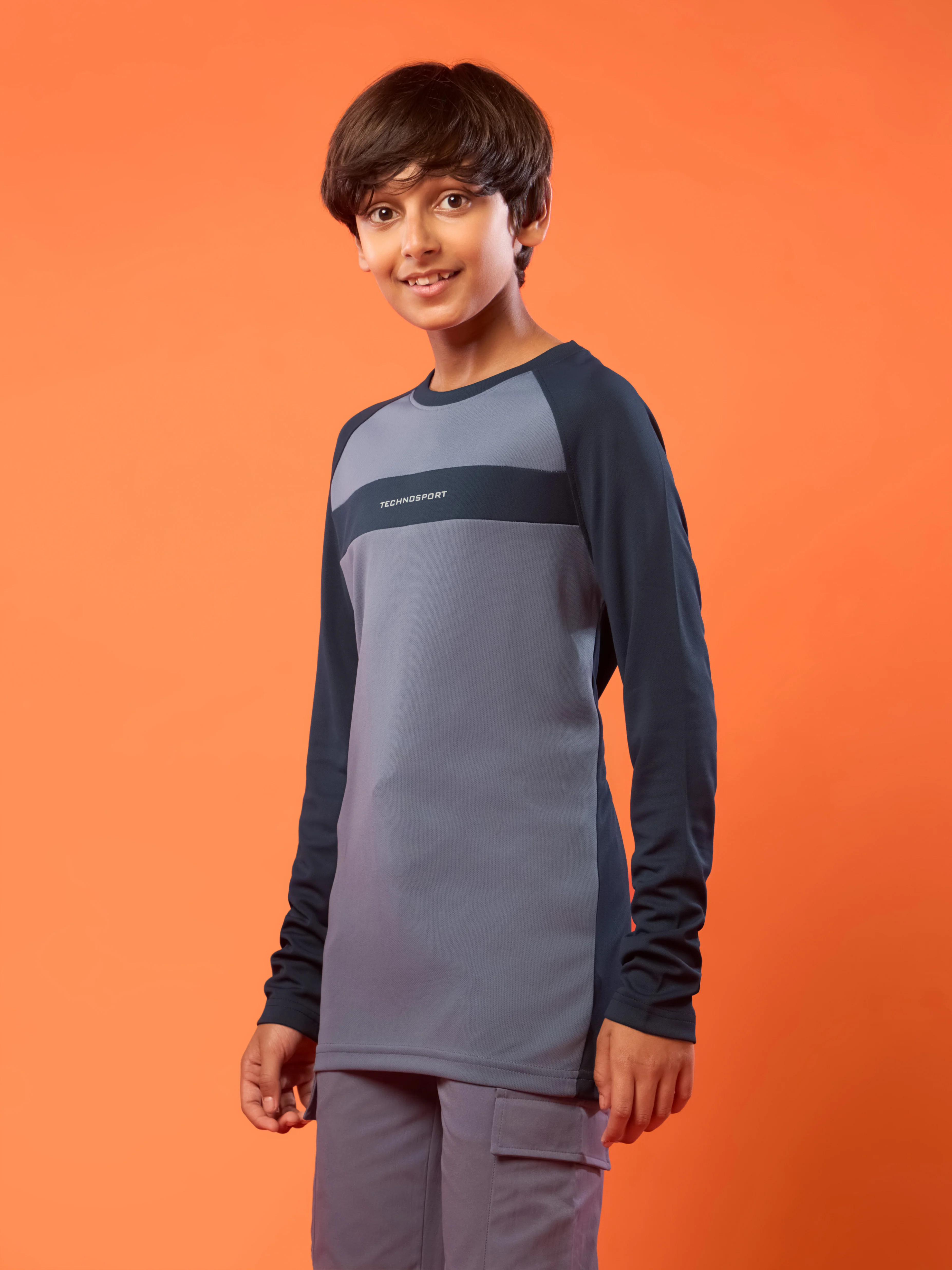 Boys Colorblock Slim Fit Crew Neck T-shirt with TECHNO COOL+ - Image 3