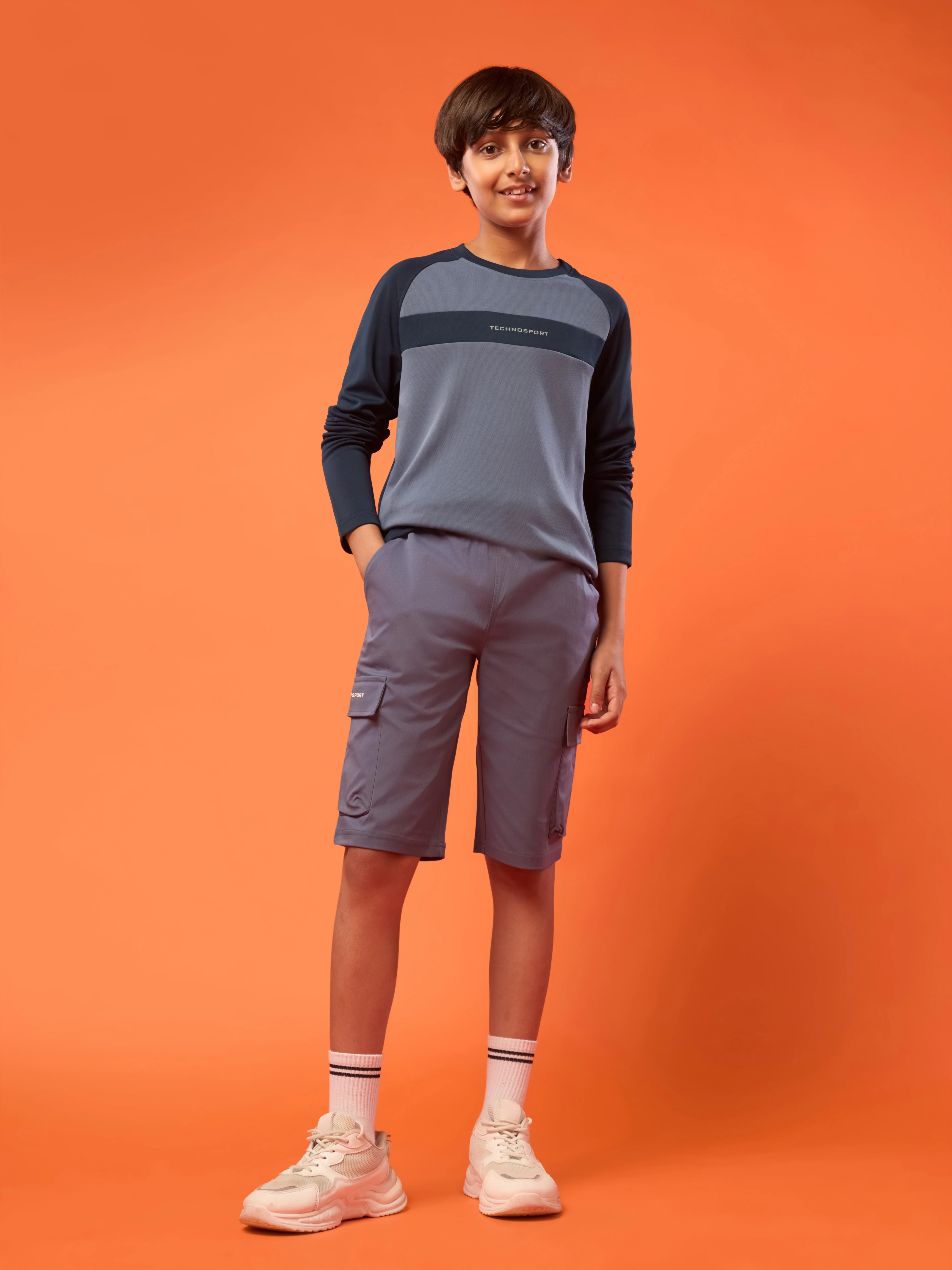Boys Colorblock Slim Fit Crew Neck T-shirt with TECHNO COOL+ - Image 5