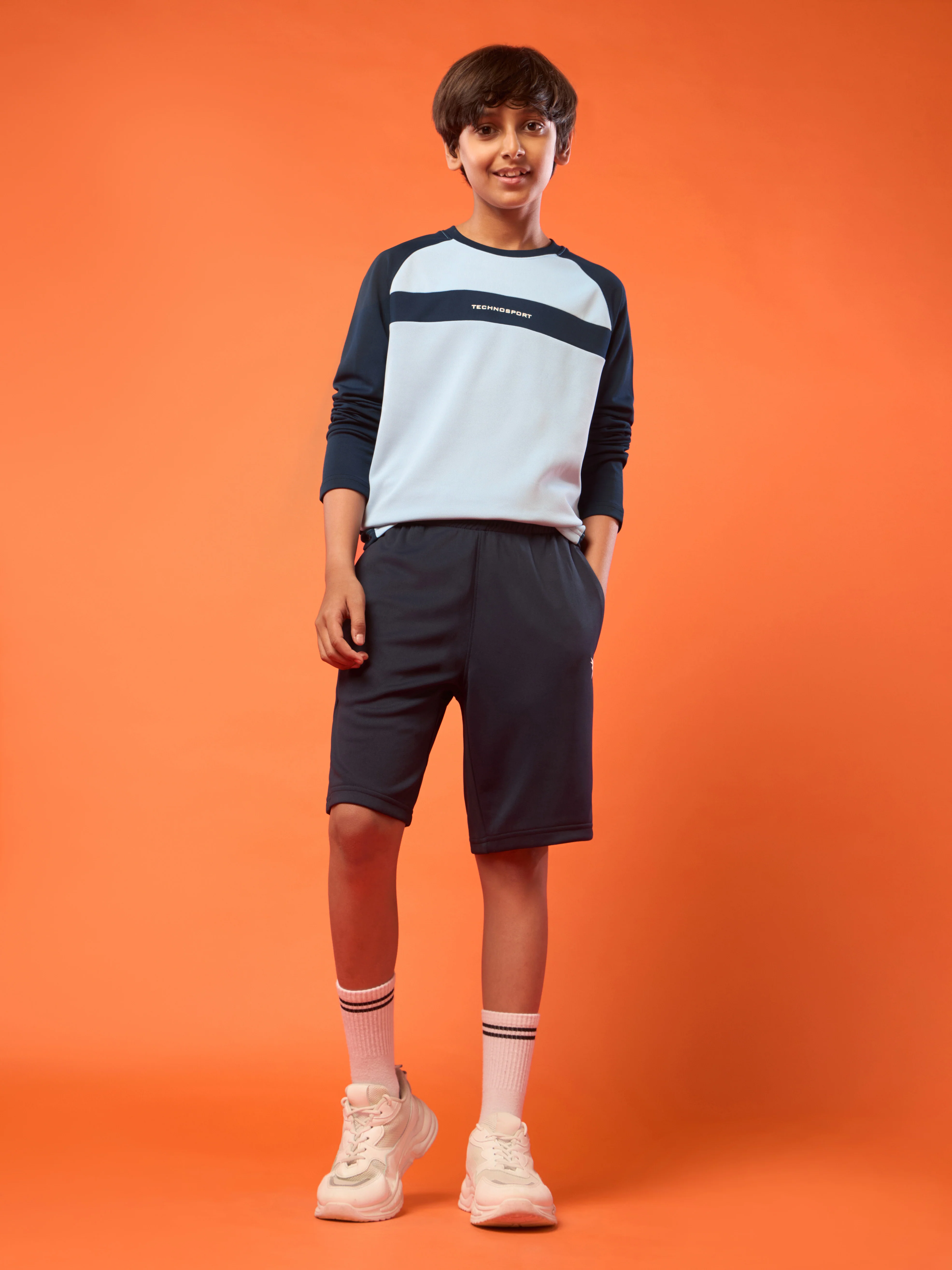 Boys Colorblock Slim Fit Crew Neck T-shirt with TECHNO COOL+ - Image 5