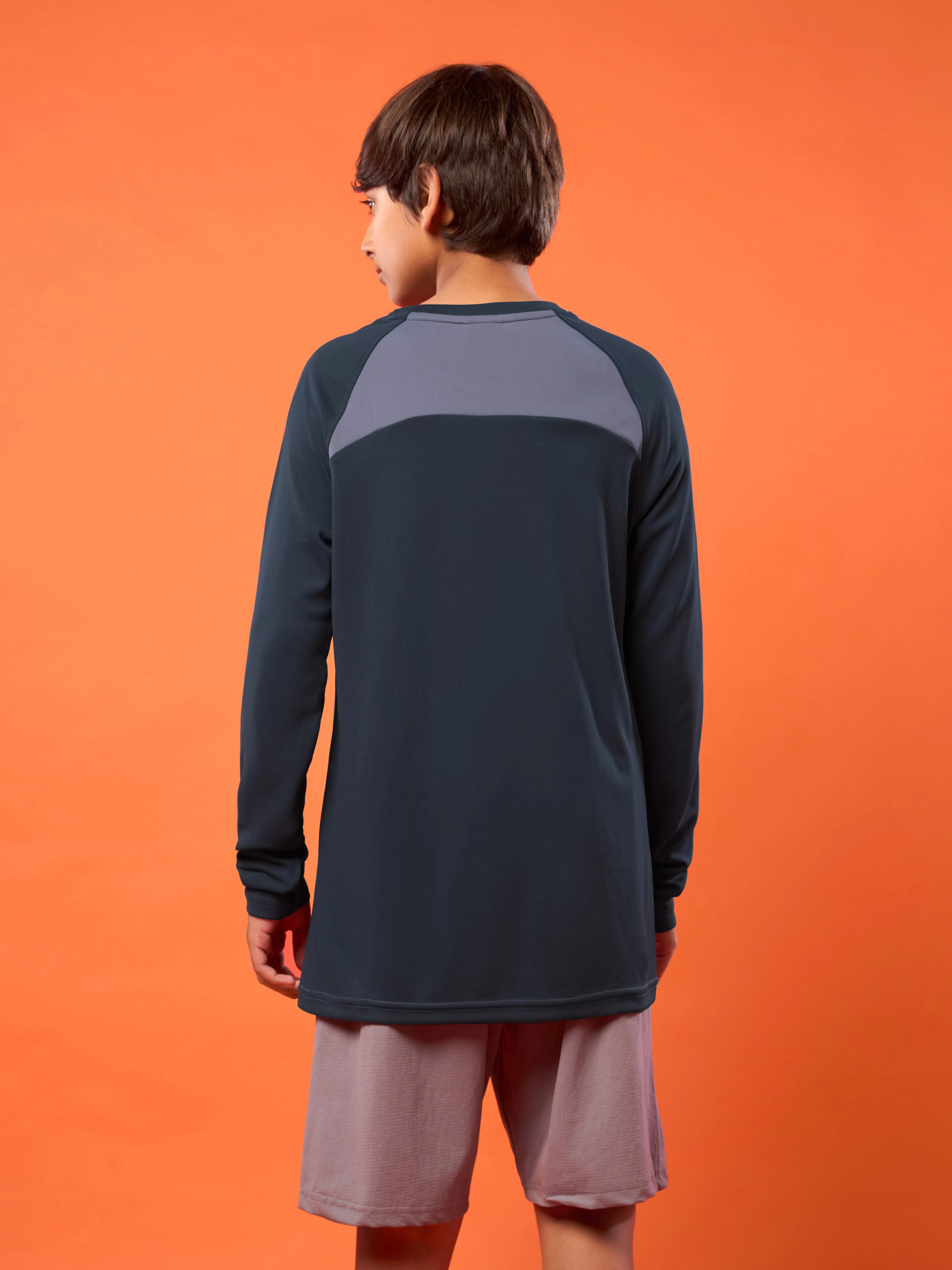 Boys Colorblock Slim Fit Crew Neck T-shirt with TECHNO COOL+ - Image 2