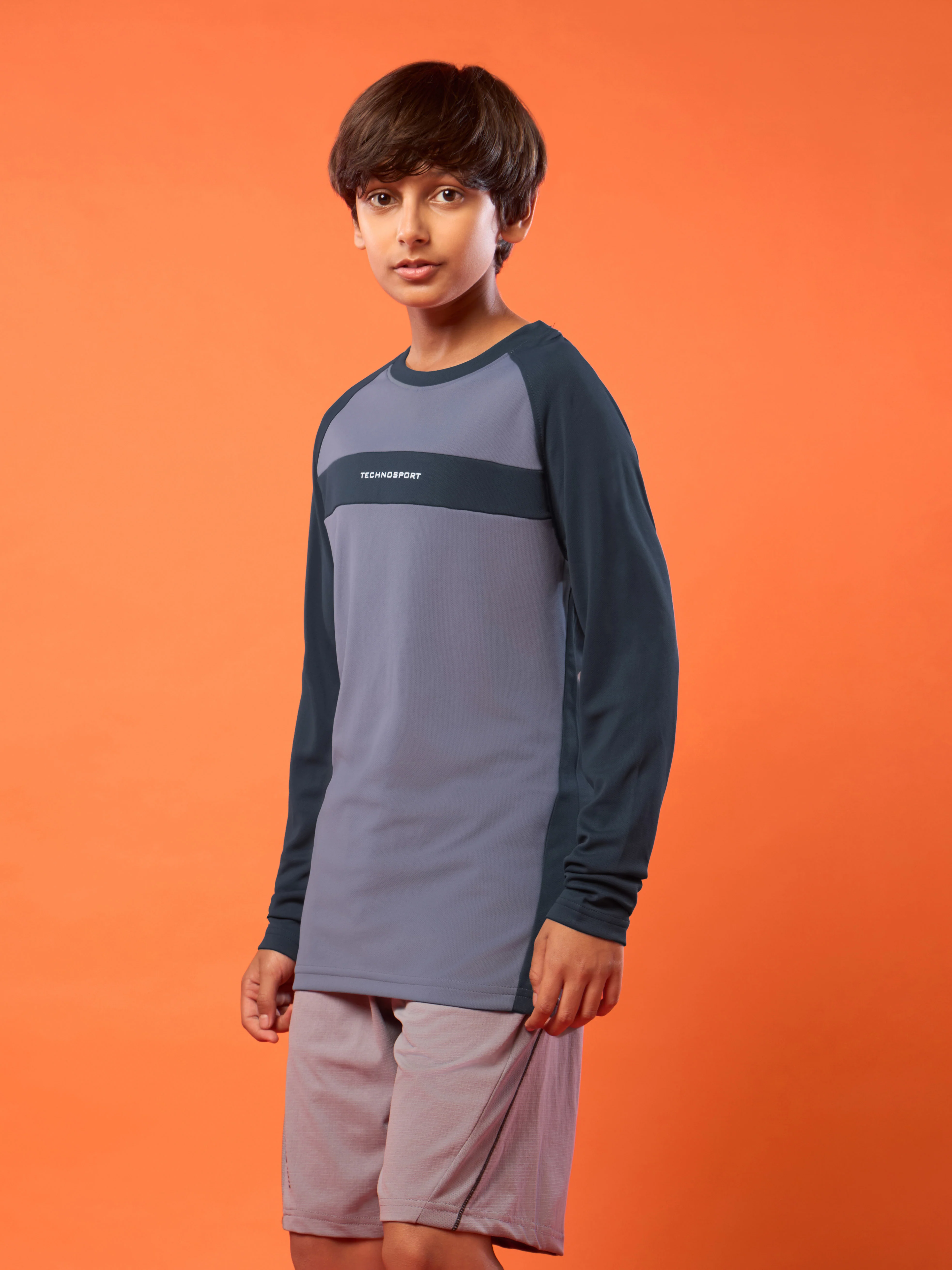Boys Colorblock Slim Fit Crew Neck T-shirt with TECHNO COOL+ - Image 3