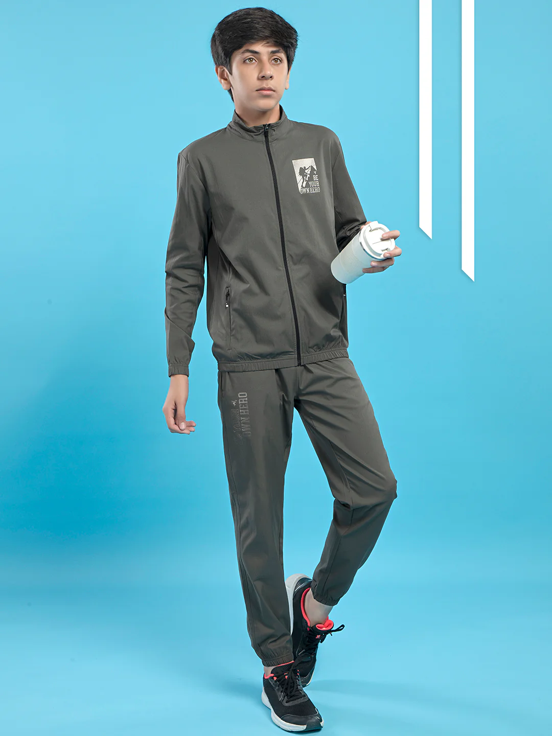 Boys Colorblock Slim Fit Mock Neck Sports Jacket with TS FLEXI - Image 6
