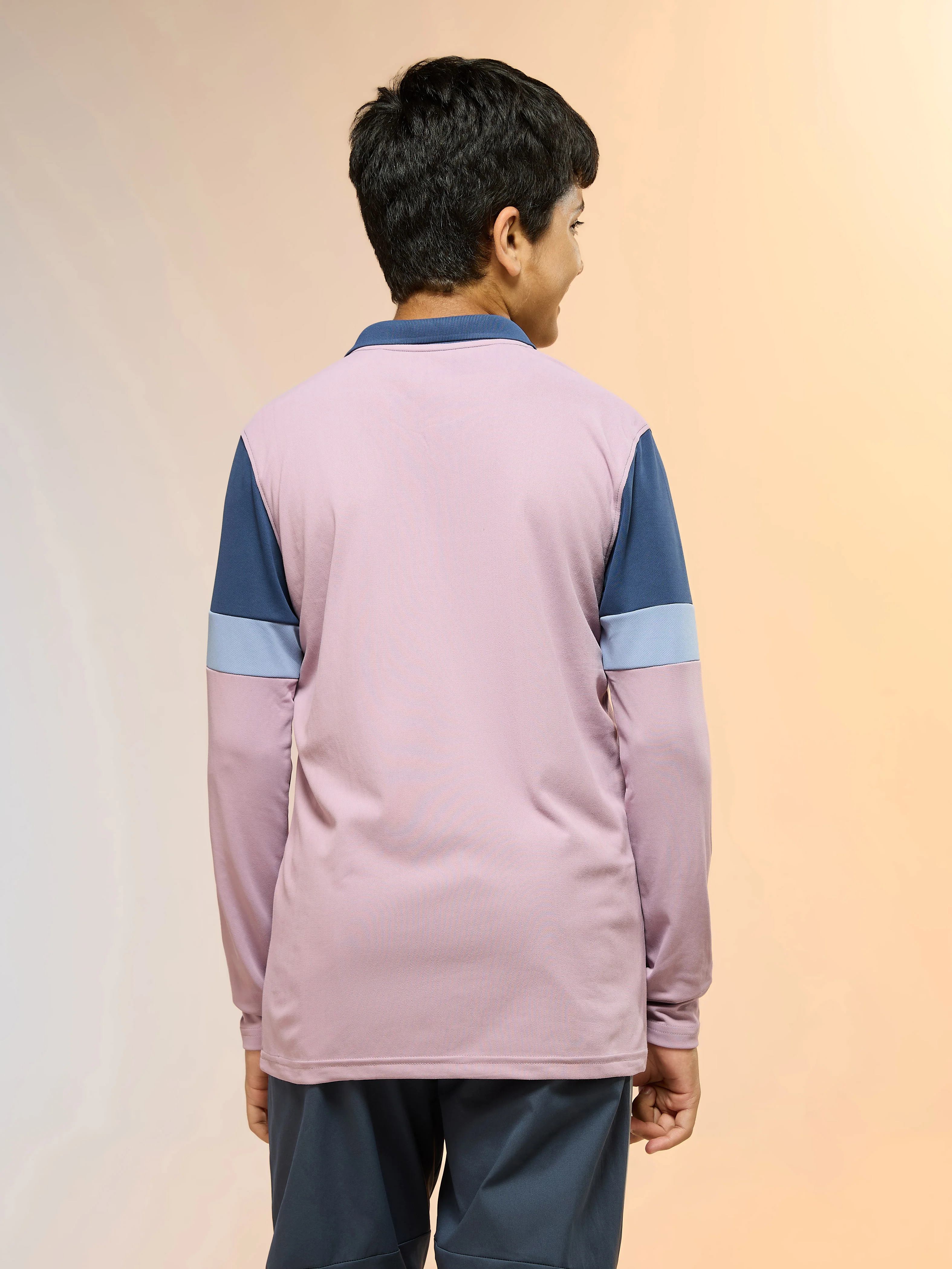 Boys Colorblock Slim Fit Polo Sports T-shirt with TECHNO DRY - Image 3