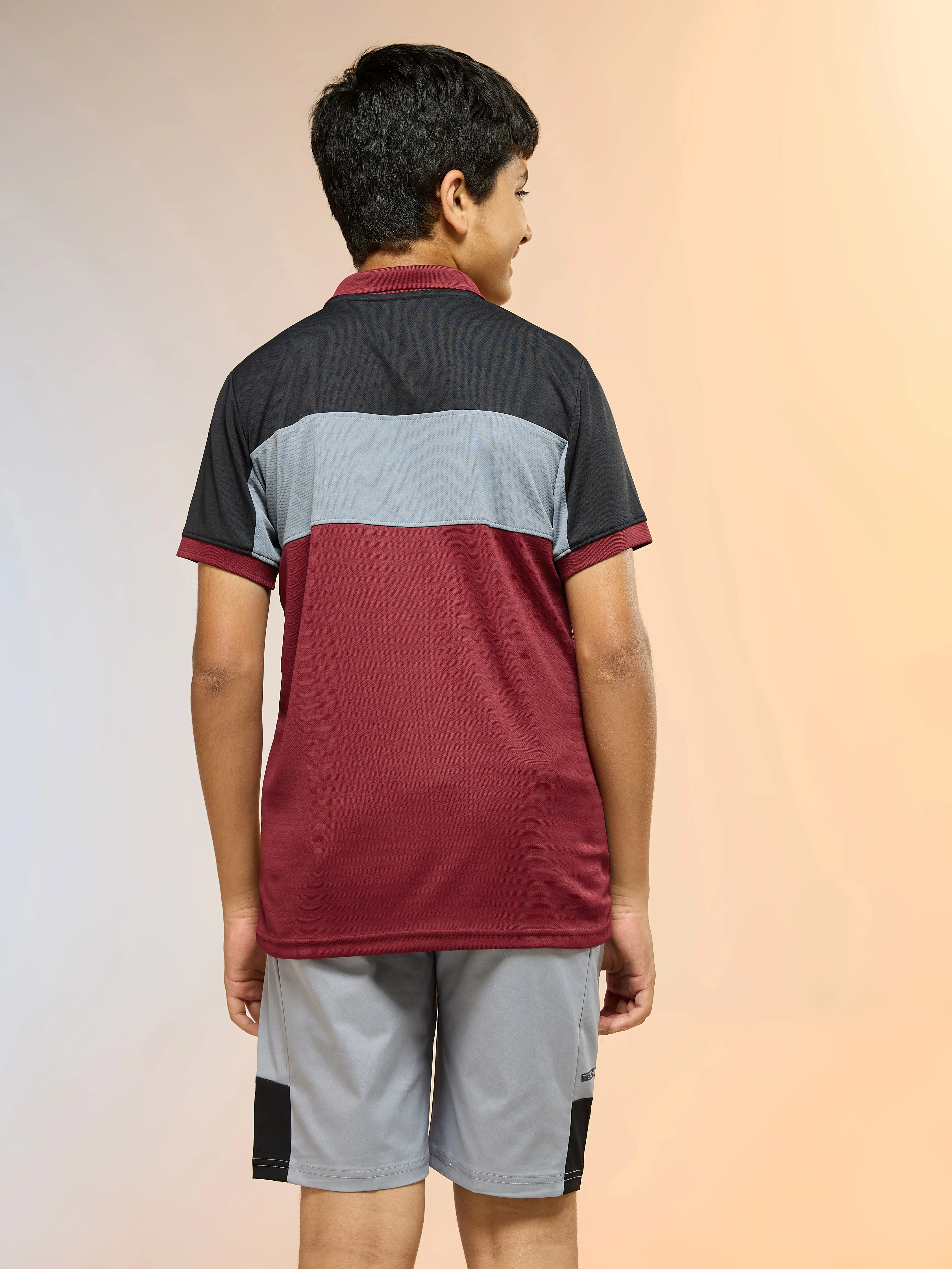 Boys Colorblock Slim Fit Polo Sports T-shirt with TECHNOCOOL+ - Image 2