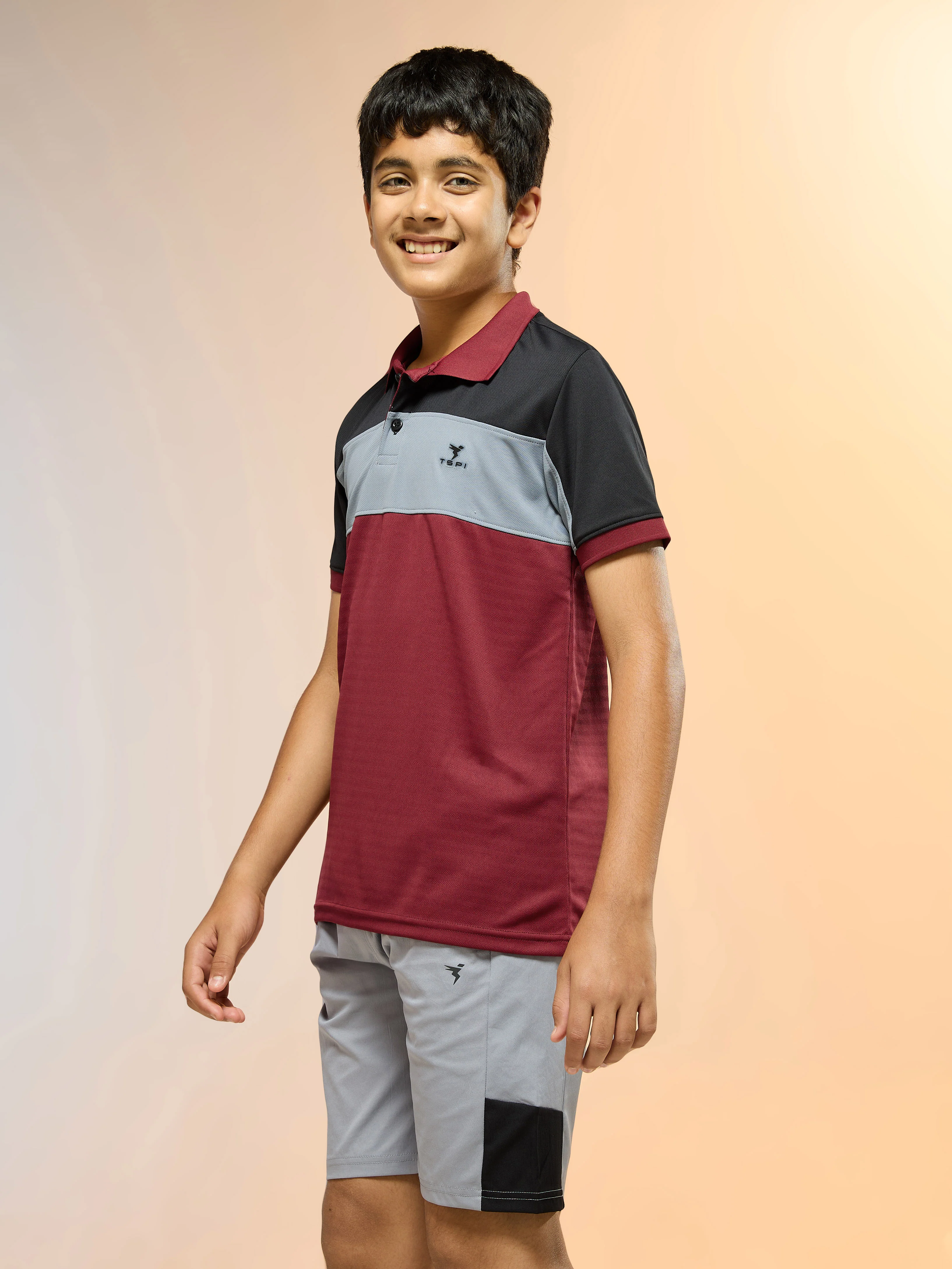Boys Colorblock Slim Fit Polo Sports T-shirt with TECHNOCOOL+ - Image 3
