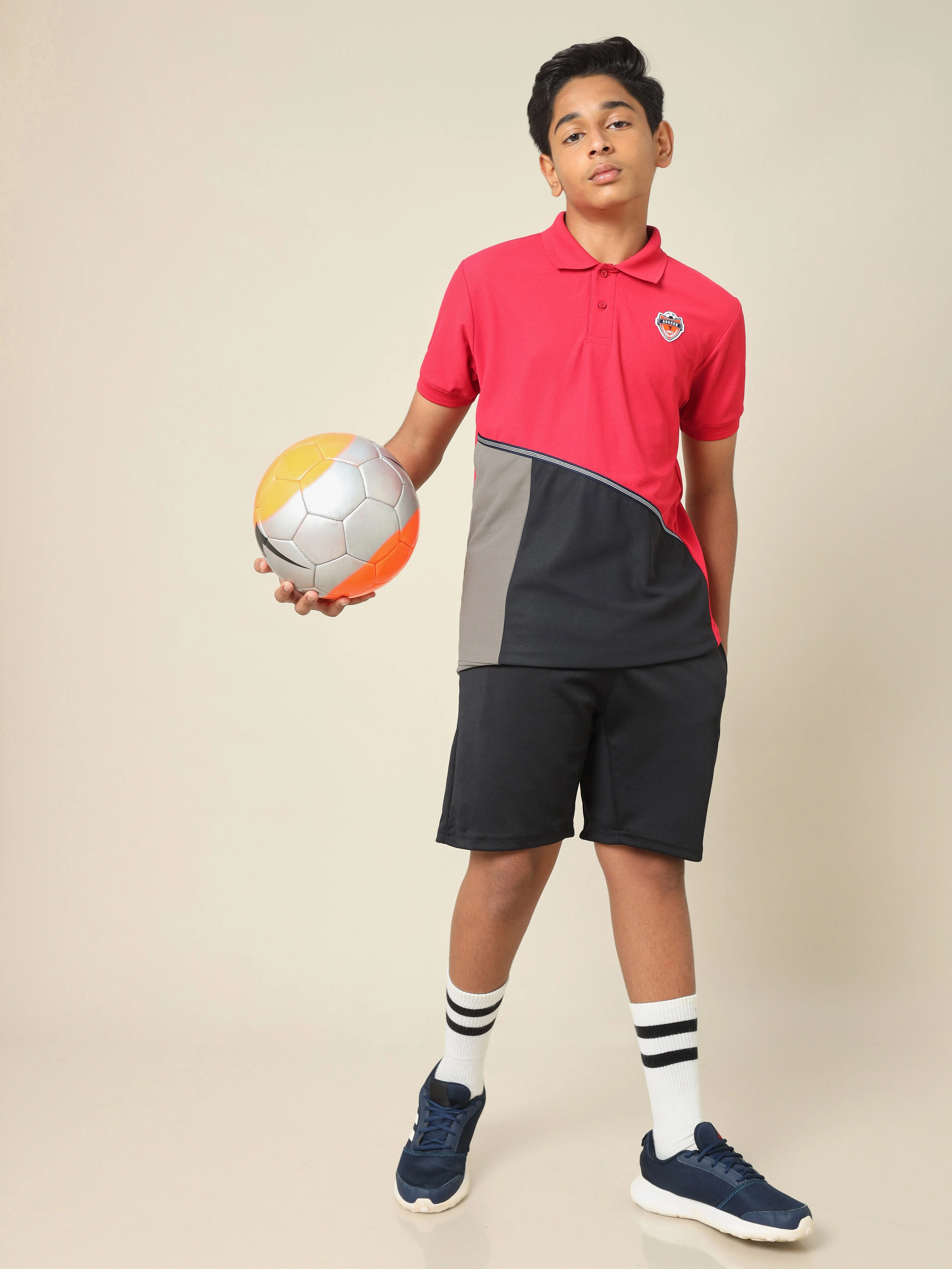 Boys Colorblock Slim Fit Polo T-shirt with MATPIQ - Image 2