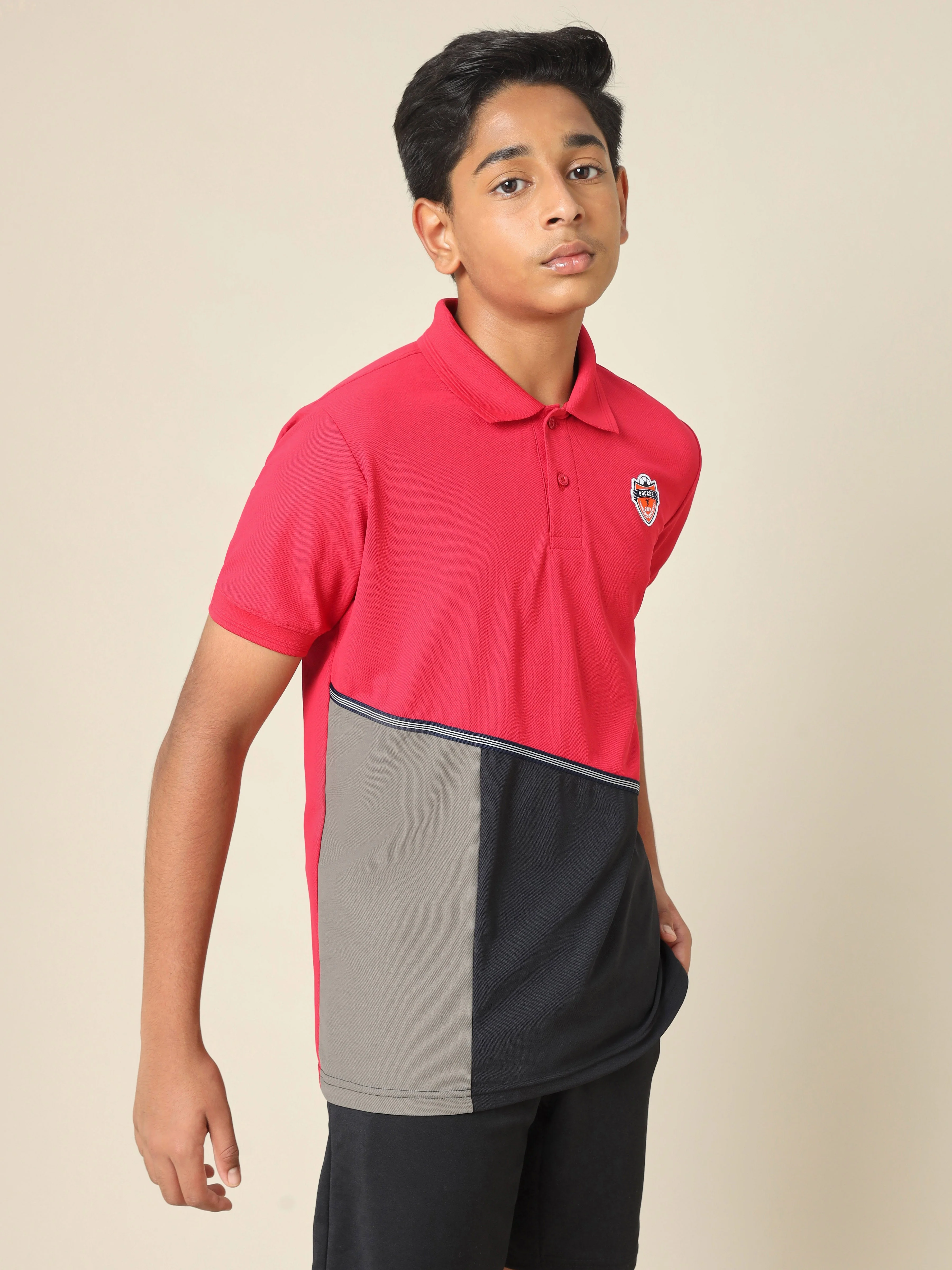 Boys Colorblock Slim Fit Polo T-shirt with MATPIQ - Image 4