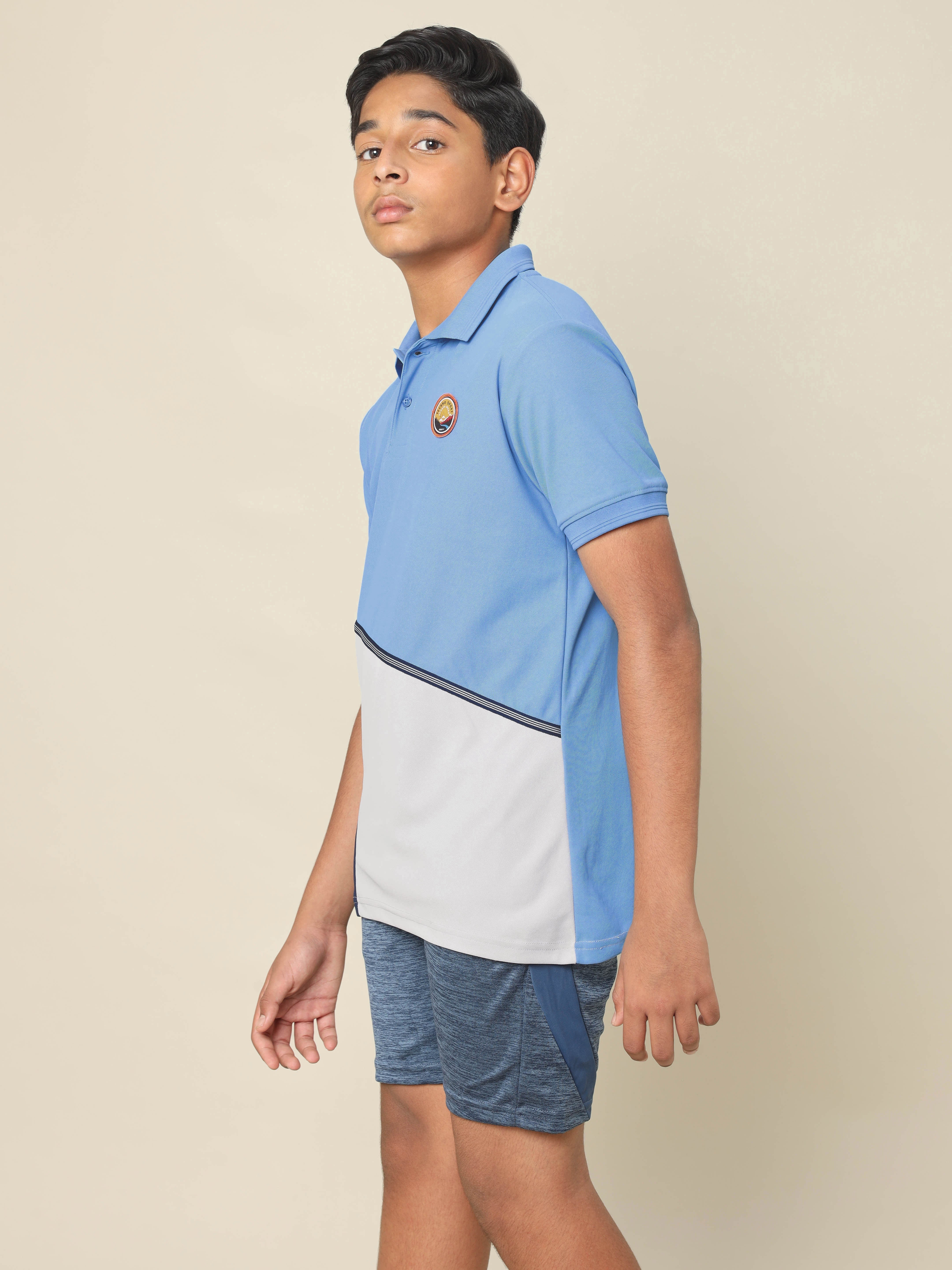 Boys Colorblock Slim Fit Polo T-shirt with MATPIQ - Image 3