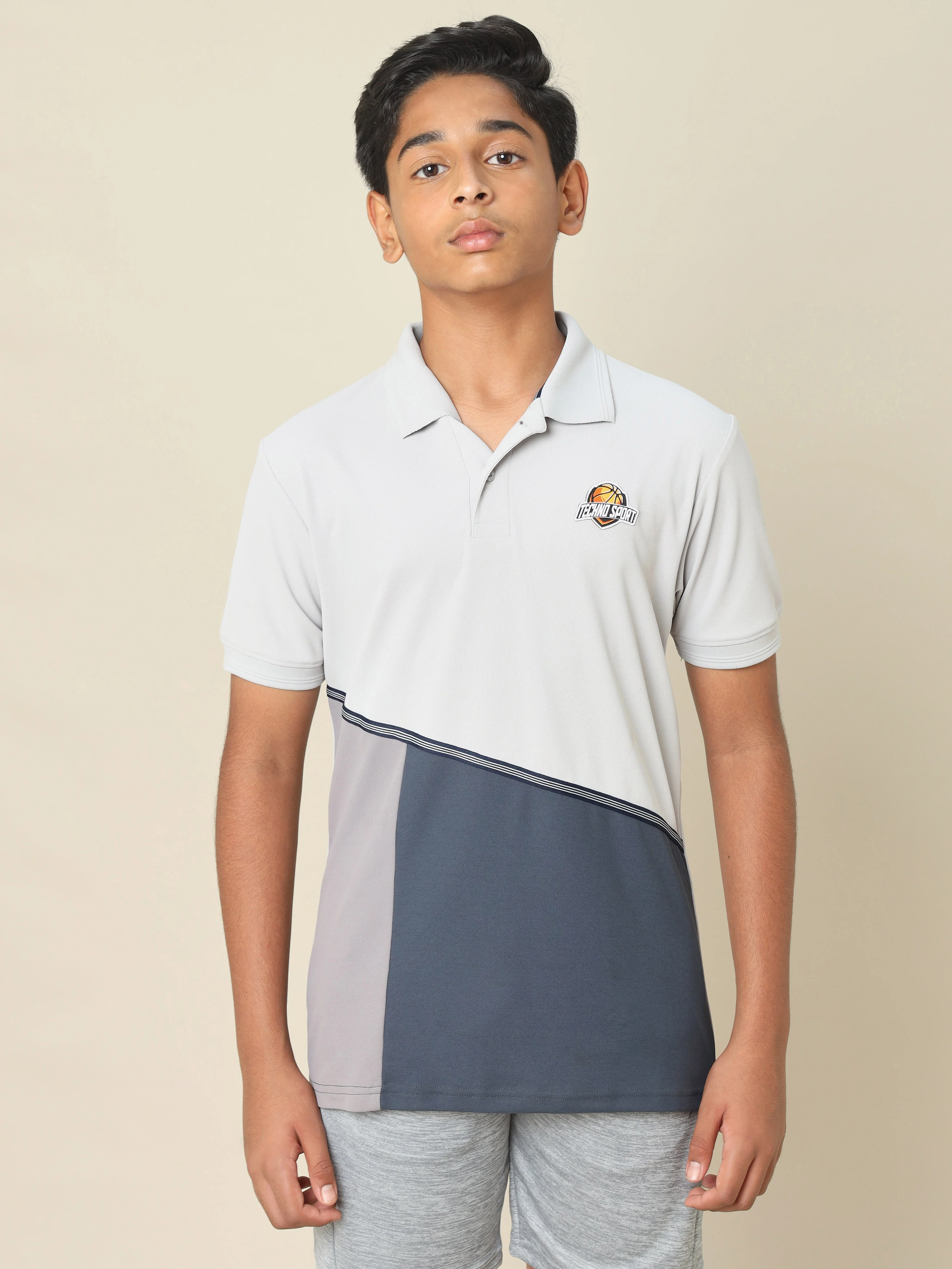 Boys Colorblock Slim Fit Polo T-shirt with MATPIQ - Image 2