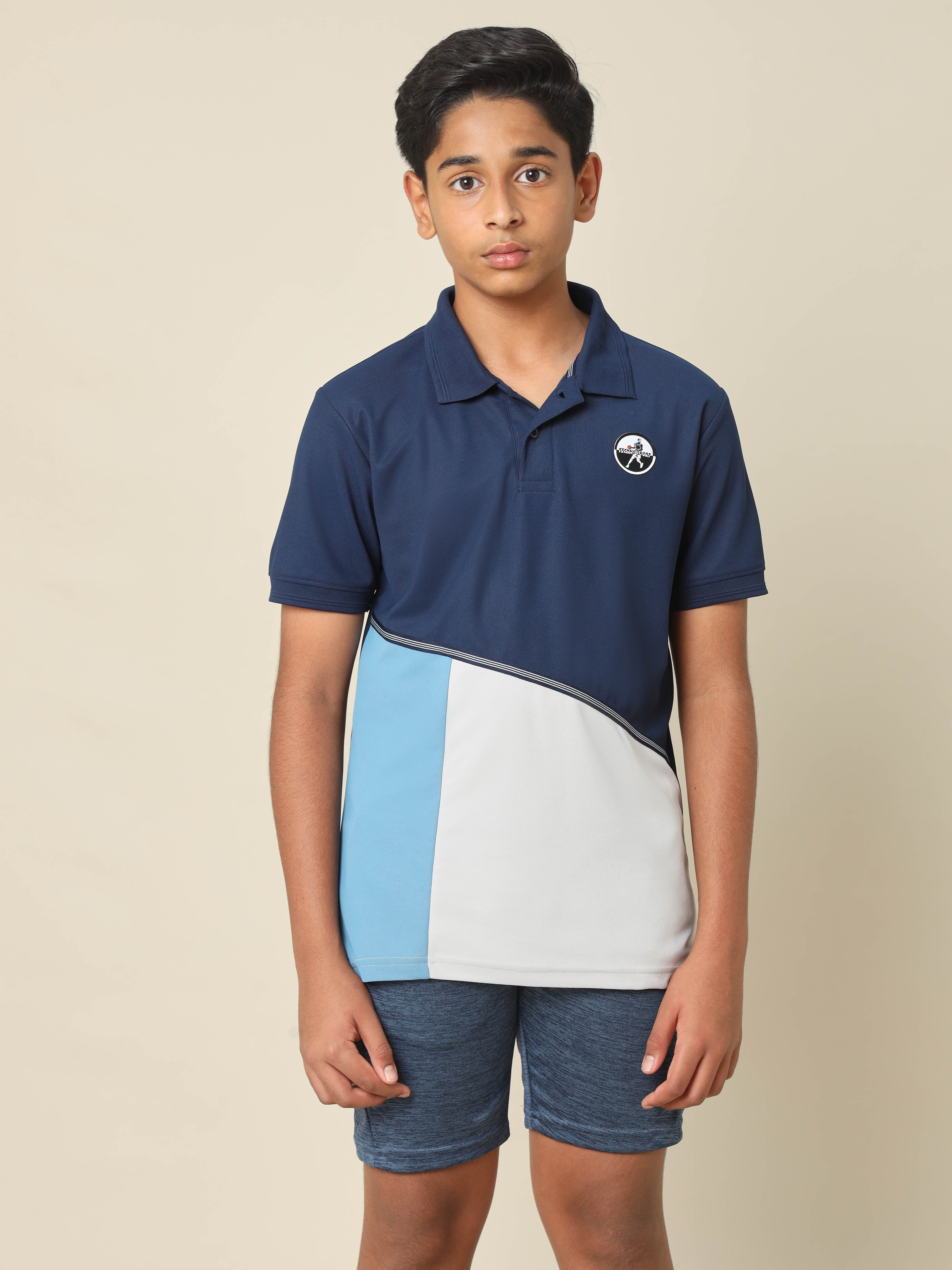 Boys Colorblock Slim Fit Polo T-shirt with MATPIQ - Image 2
