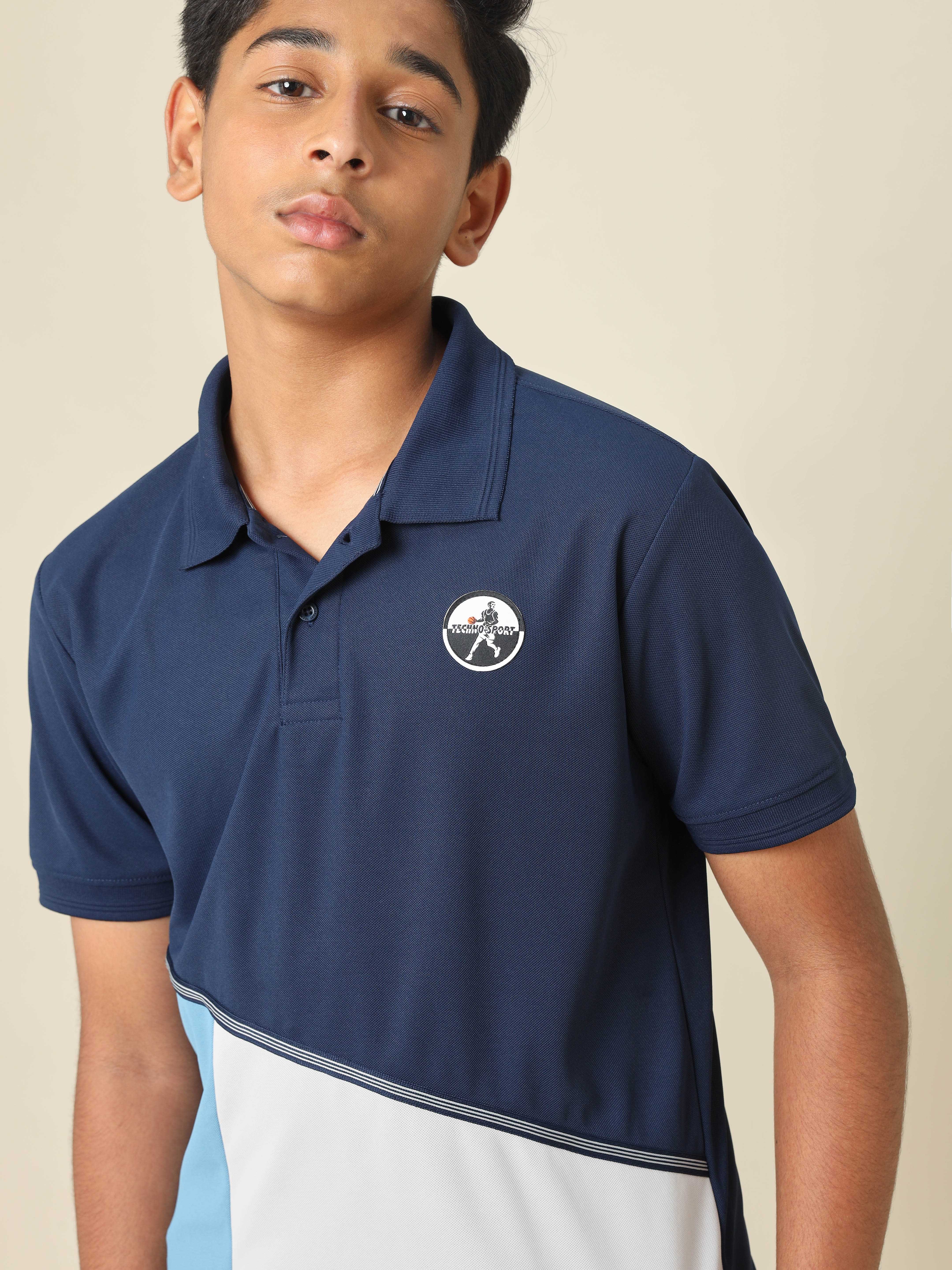 Boys Colorblock Slim Fit Polo T-shirt with MATPIQ - Image 6