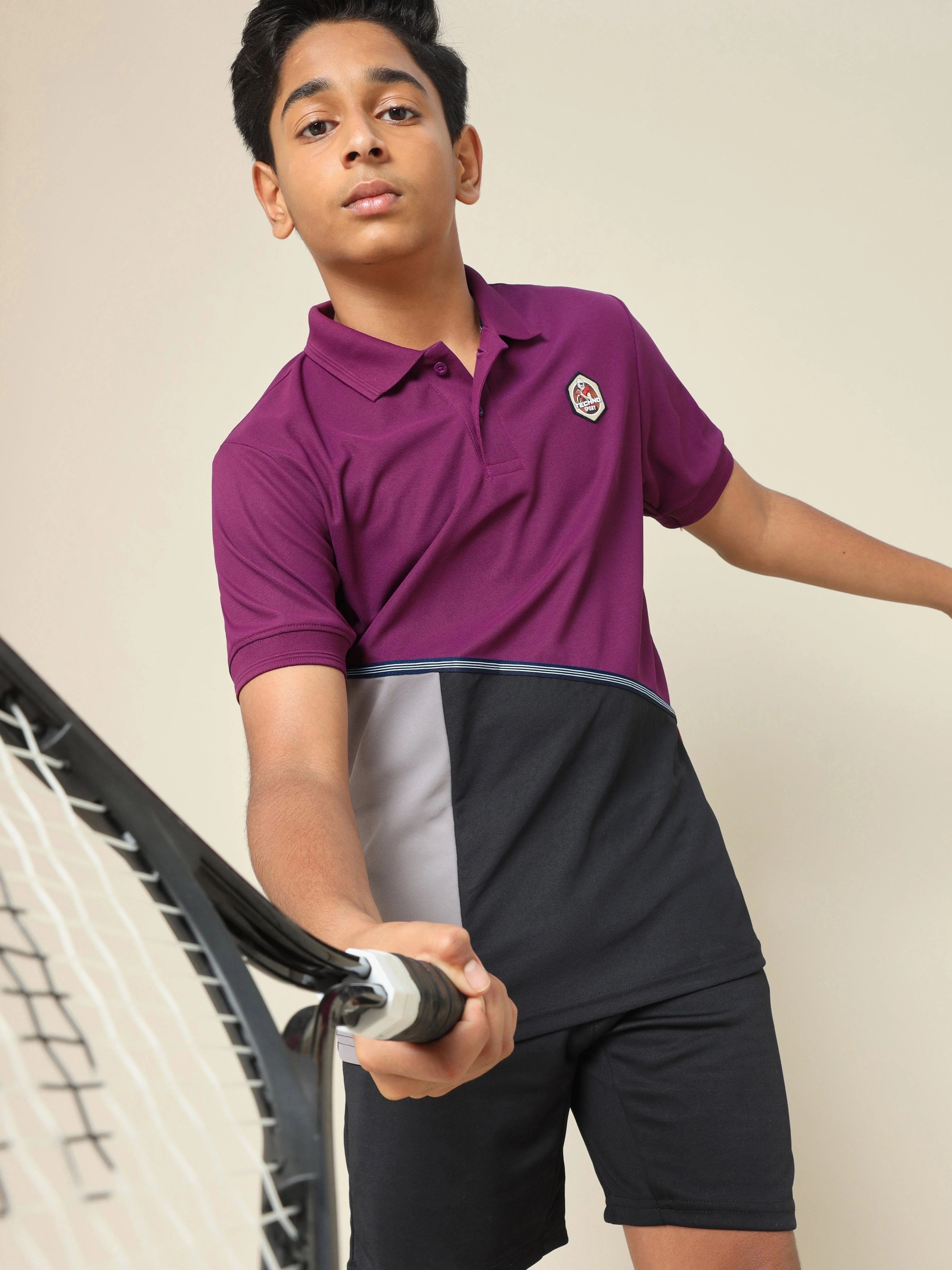 Boys Colorblock Slim Fit Polo T-shirt with MATPIQ - Image 2