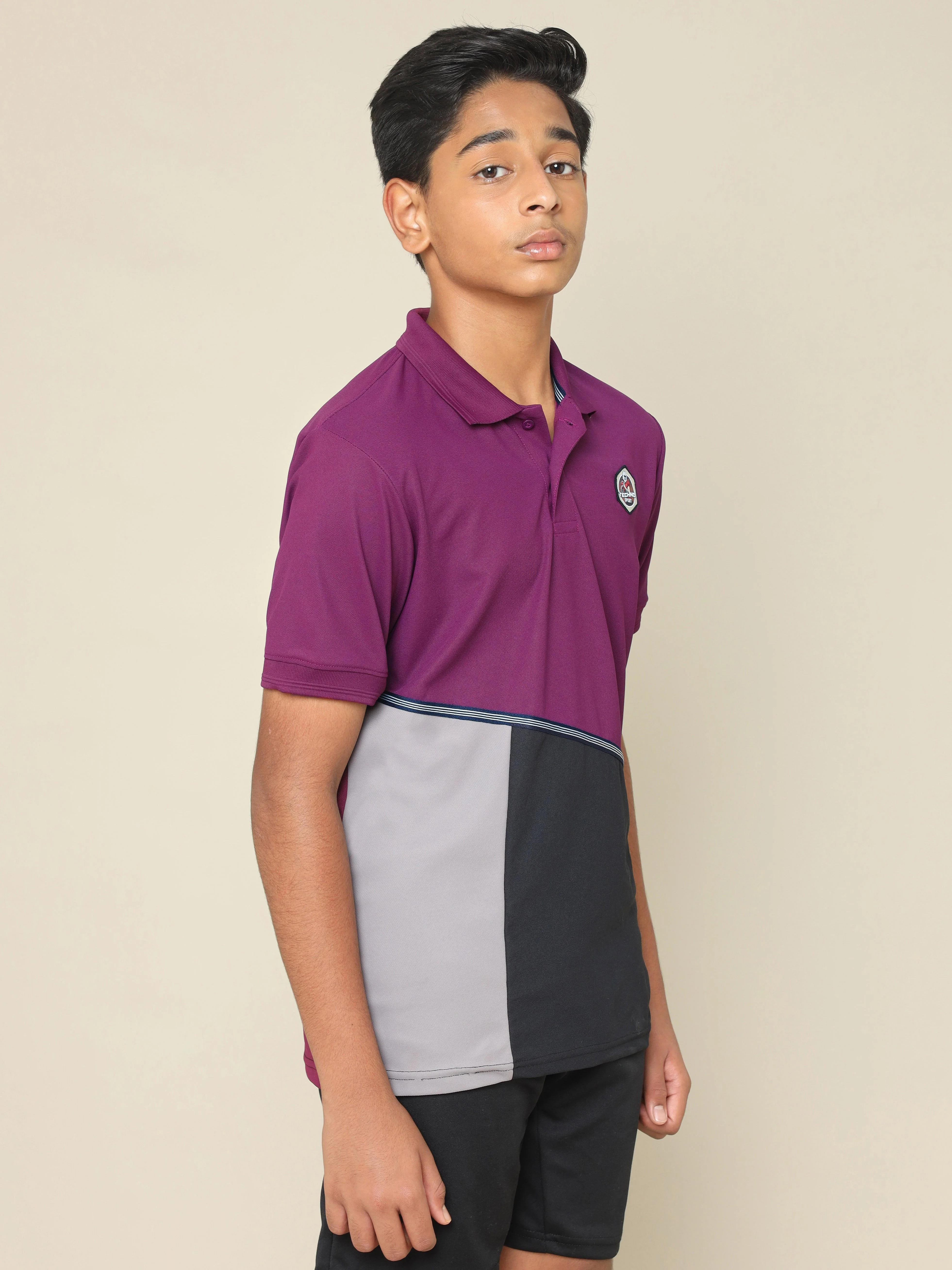 Boys Colorblock Slim Fit Polo T-shirt with MATPIQ - Image 4